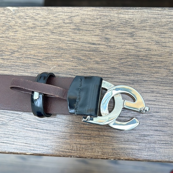 Dolce and Gabbana black and silver vintage interlocking belt - Picture 4 of 9